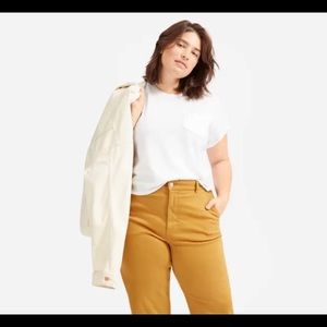 Everlane Straight Leg Crop Pant in Golden Brown